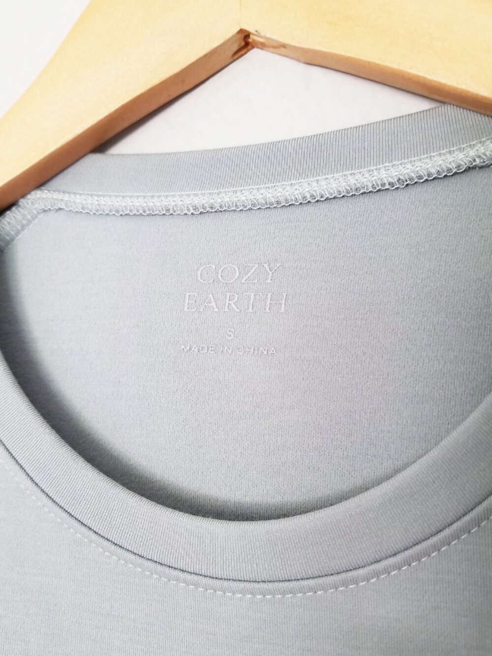 Cozy Earth Brushed Bamboo Pullover Crew Women's S Dawn Blue Gray Lounge SOFT $78 - Picture 7 of 14